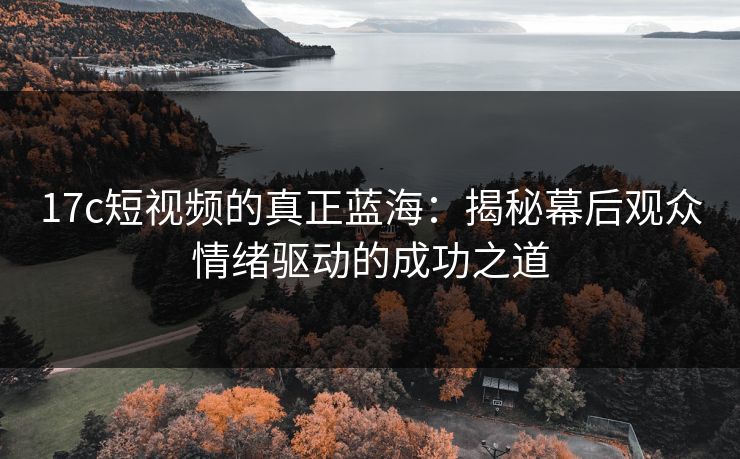 17c短视频的真正蓝海：揭秘幕后观众情绪驱动的成功之道