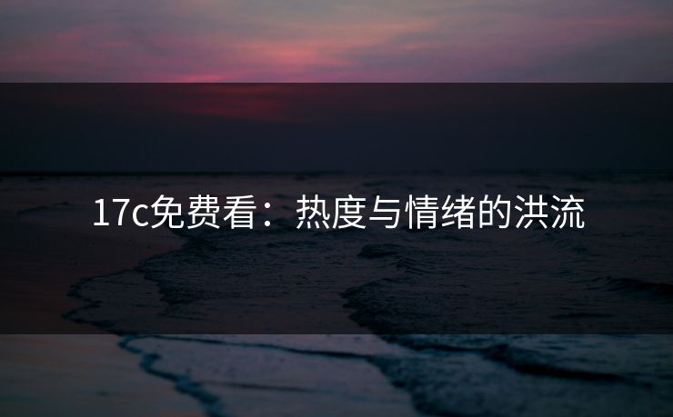 17c免费看：热度与情绪的洪流