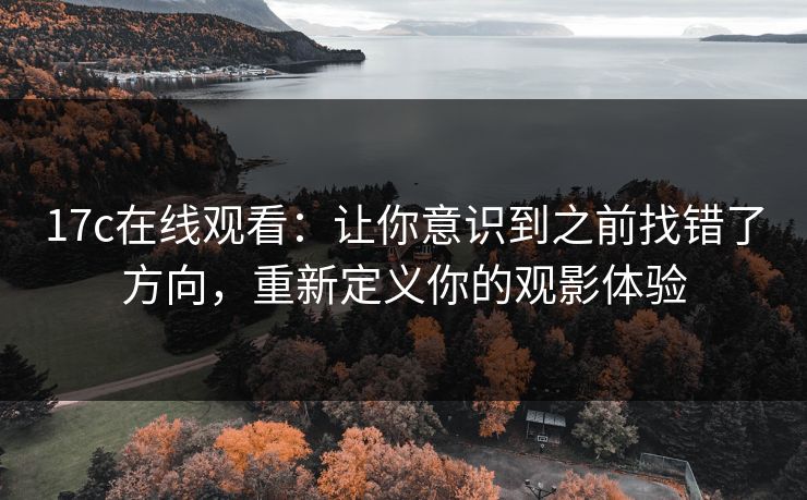 17c在线观看：让你意识到之前找错了方向，重新定义你的观影体验