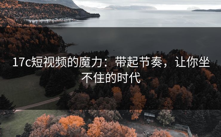17c短视频的魔力：带起节奏，让你坐不住的时代