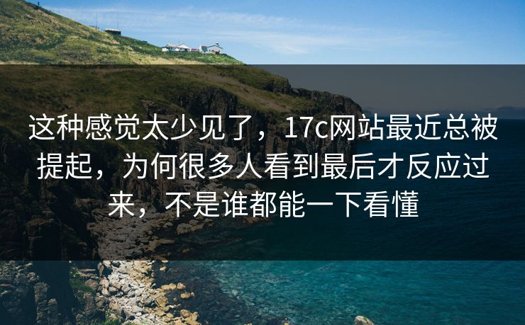 这种感觉太少见了，17c网站最近总被提起，为何很多人看到最后才反应过来，不是谁都能一下看懂